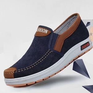 Men's Navy and Brown Casual Shoes